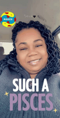 A Woman Wearing A Sweater With The Words Such A Pisces On It GIF