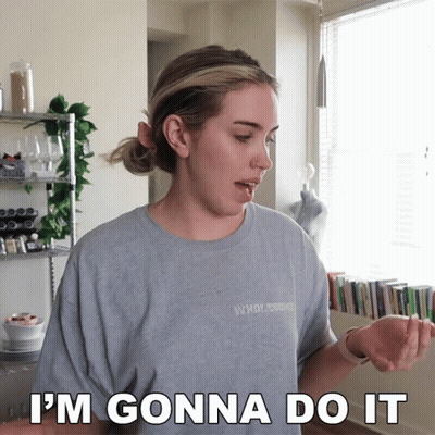 A Woman Wearing A T-Shirt That Says Wholesome Says I 'M Gonna Do It GIF
