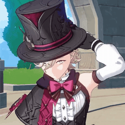 A Woman Wearing A Top Hat And A Bow Tie GIF