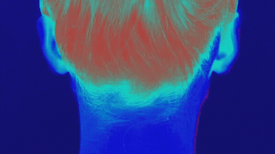 A Woman Wearing A White Headband On Her Neck GIF