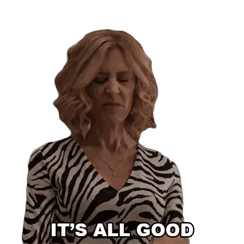 A Woman Wearing A Zebra Print Top Says It 'S All Good Sticker