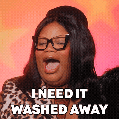 A Woman Wearing Glasses And A Leopard Print Coat Says I Need It Washed Away GIF