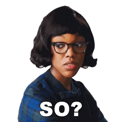 A Woman Wearing Glasses And A Plaid Shirt Has The Words So Written On Her Face Sticker