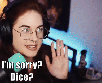 A Woman Wearing Glasses And Headphones Says I 'M Sorry Dice GIF