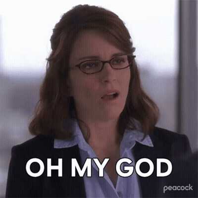 A Woman Wearing Glasses Says Oh My God GIF