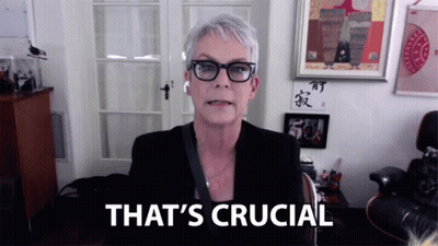 A Woman Wearing Glasses Says That 'S Crucial In A Room GIF