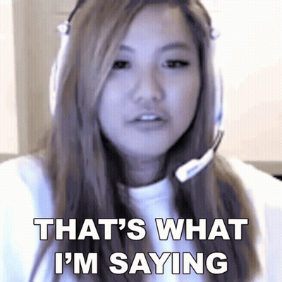 A Woman Wearing Headphones And A Headset Says That 'S What I 'M Saying GIF