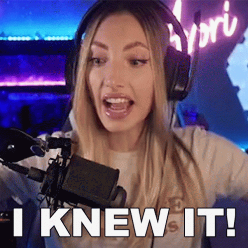 A Woman Wearing Headphones And A Microphone Says I Knew It . GIF