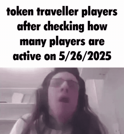 A Woman Wearing Headphones And Glasses Is Making A Funny Face While Talking About Token Traveller Players . GIF