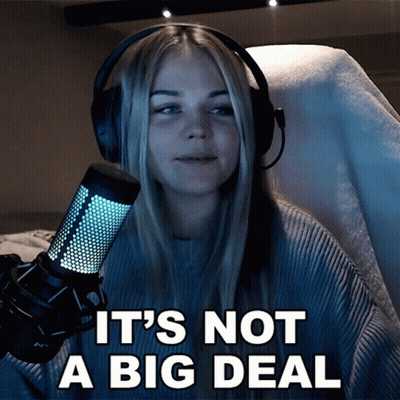 A Woman Wearing Headphones Holds A Microphone And Says " It 'S Not A Big Deal " GIF