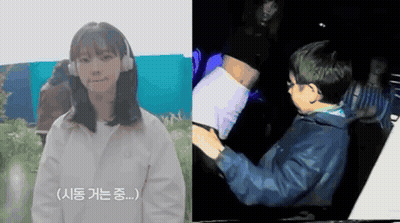 A Woman Wearing Headphones Is Next To A Boy Wearing Glasses GIF