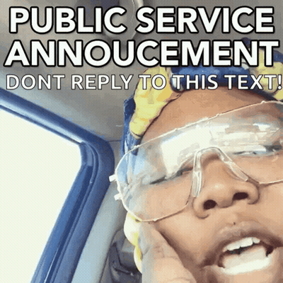 A Woman Wearing Safety Goggles Says " Public Service Announcement " GIF