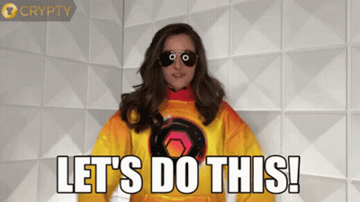 A Woman Wearing Sunglasses And A Yellow Sweatshirt Says Let 'S Do This GIF
