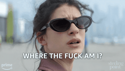 A Woman Wearing Sunglasses Is Asking Where The Fuck Am GIF