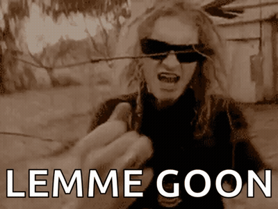 A Woman Wearing Sunglasses Says " Lemme Goon " In Front Of Her GIF