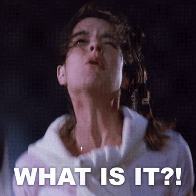 A Woman With A Bloody Neck And The Words What Is It GIF