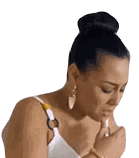 A Woman With A Bun On Her Head Is Wearing Earrings And A Bra . Sticker
