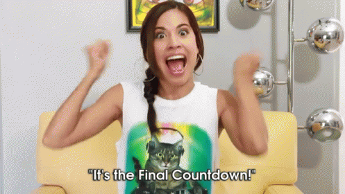 A Woman With A Cat On Her Shirt Says It 'S The Final Countdown .. GIF