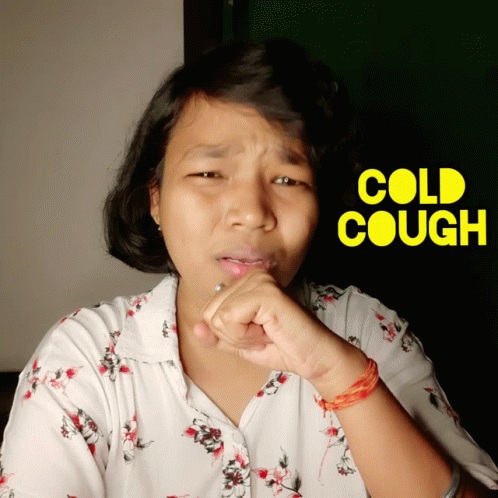 A Woman With A Cold Cough On Her Face GIF