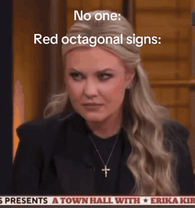 A Woman With A Cross Necklace Is On A Tv Show And Says " No One " GIF