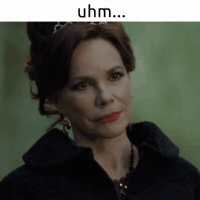 A Woman With A Crown On Her Head And The Words Uhm Written Below Her GIF