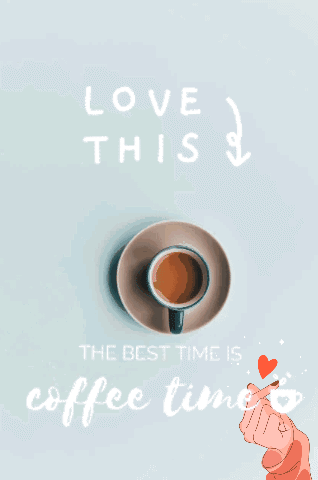 A Woman With A Cup Of Coffee And The Words Good Morning GIF