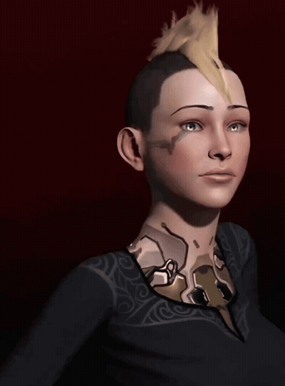A Woman With A Mohawk Is Making A Peace Sign With Her Finger GIF