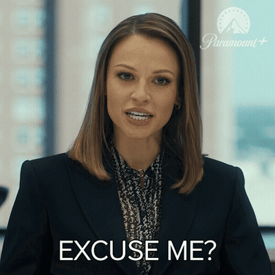 A Woman With A Paramount Logo Behind Her Says Excuse Me GIF