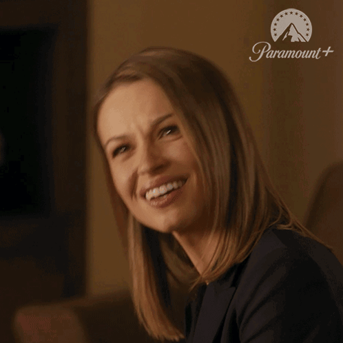 A Woman With A Paramount Logo Behind Her Says " I Know Right " GIF
