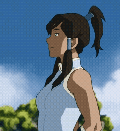 A Woman With A Ponytail And A Blue Band Around Her Ear GIF