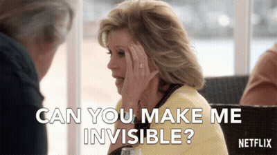 A Woman With A Ring On Her Finger Is Talking To A Man And Says " Can You Make Me Invisible " GIF