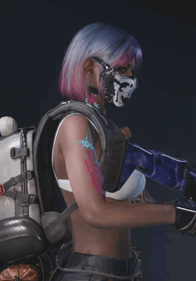 A Woman With A Skull Mask On Her Face GIF