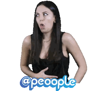 A Woman With A Surprised Look On Her Face And The Word @Peoople Sticker
