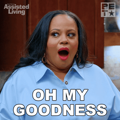 A Woman With A Surprised Look On Her Face Is Saying Oh My Goodness GIF