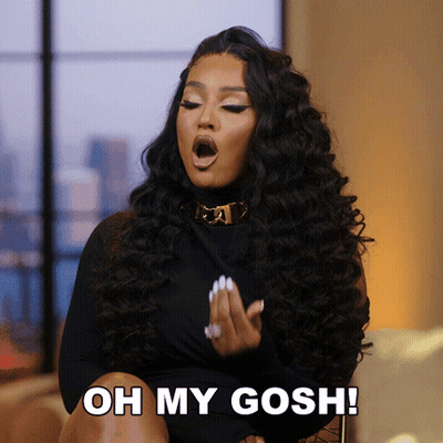 A Woman With A Surprised Look On Her Face Is Saying Oh My Gosh GIF
