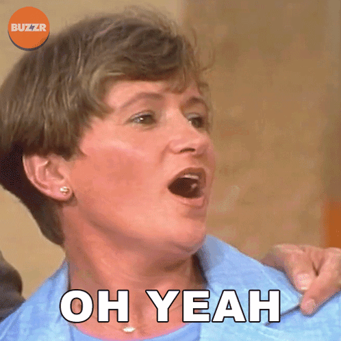 A Woman With A Surprised Look On Her Face Is Saying Oh Yeah GIF