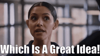 A Woman With A Surprised Look On Her Face Says Which Is A Great Idea . GIF