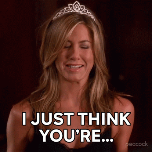 A Woman With A Tiara On Her Head Is Saying I Just Think You 'Re GIF
