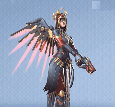 A Woman With Angel Wings Holding A Gun GIF