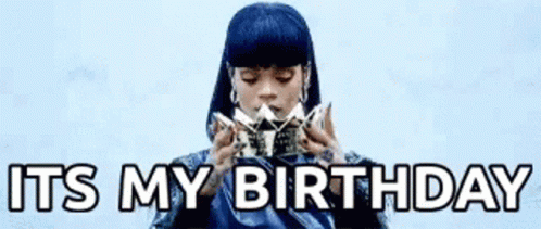 A Woman With Blue Hair Is Wearing A Crown And Holding A Purse . GIF