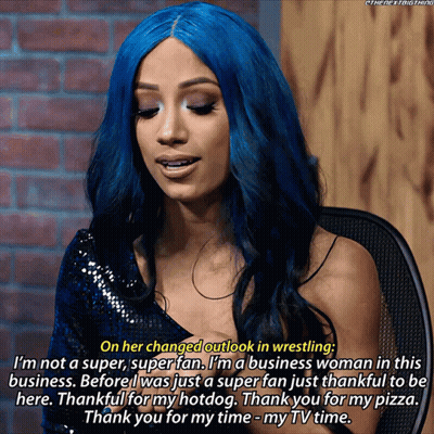 A Woman With Blue Hair Talks About Her Changed Outlook In Wrestling GIF