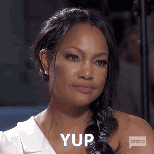 A Woman With Braided Hair Says Yup In A Bravo Advertisement GIF