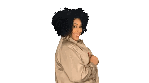 A Woman With Curly Hair Wearing A Trench Coat Sticker