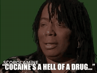 A Woman With Dreadlocks And A Nose Ring Is Talking About Cocaine Being A Hell Of A Drug . GIF