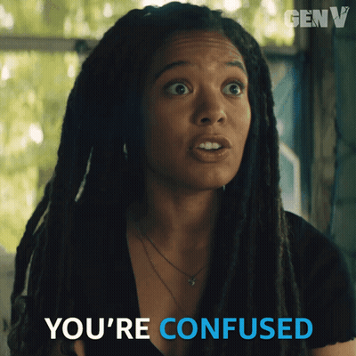 A Woman With Dreadlocks Has The Word You 'Re Confused On Her Face GIF