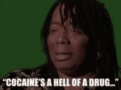 A Woman With Dreadlocks Is Saying `` Cocaine 'S A Hell Of A Drug ... '' GIF