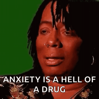 A Woman With Dreadlocks Is Talking About Anxiety And A Drug . GIF