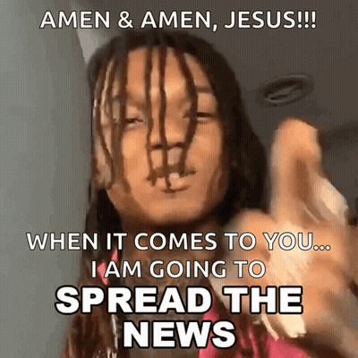 A Woman With Dreadlocks Says Amen & Amen Jesus !!! When It Comes To You I Am Going To Spread The News GIF