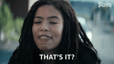 A Woman With Dreadlocks Says That 'S It In Front Of The Boys Logo GIF