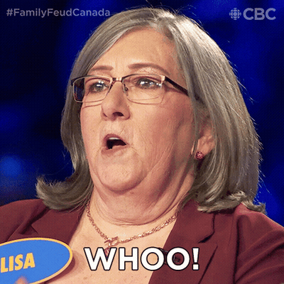 A Woman With Glasses And A Name Tag That Says Lisa Says Whoo GIF